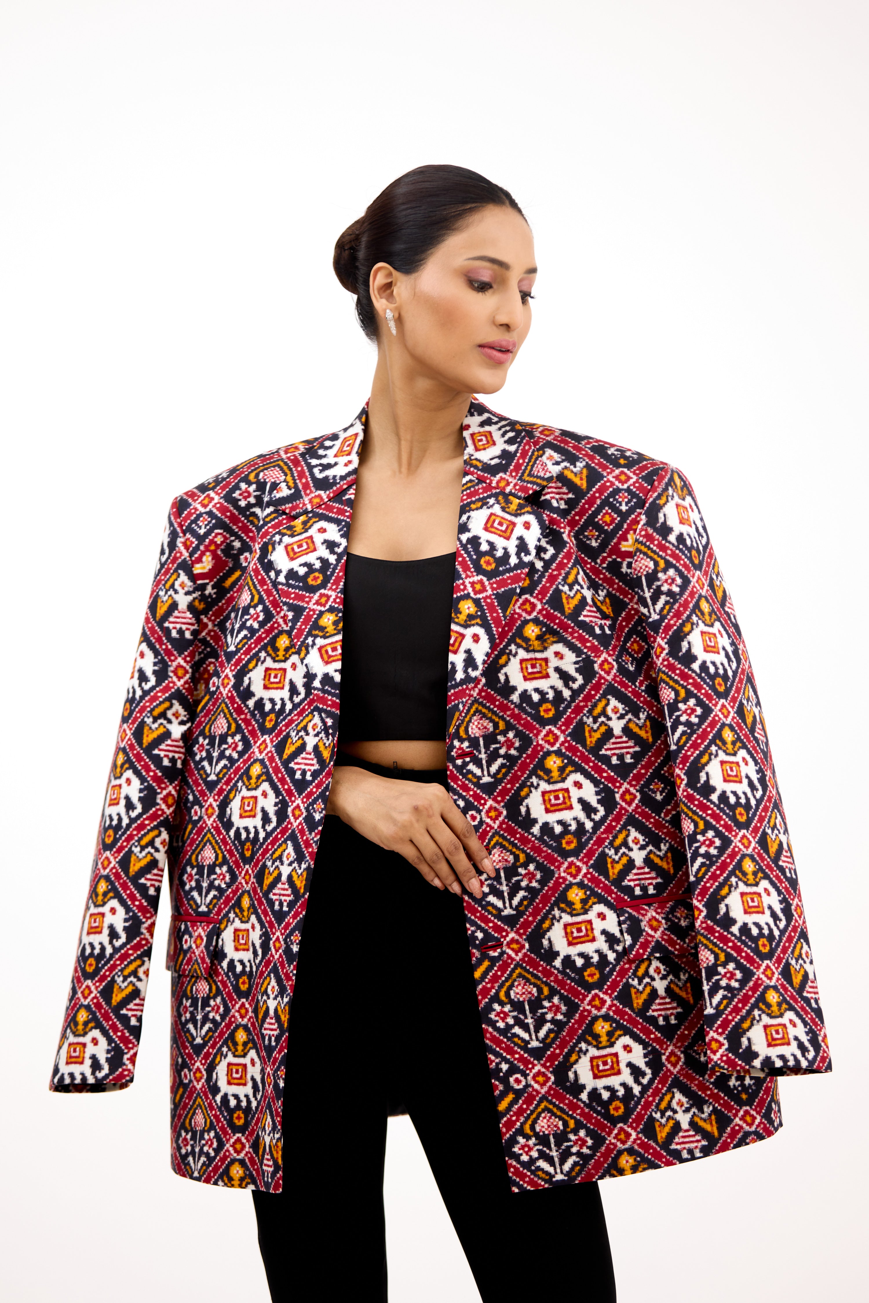 Chitralekha Patola Double Ikkat Silk Jacket