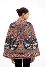 Rajsi Resham-Tilla Embroidered Silk Cape Style Jacket