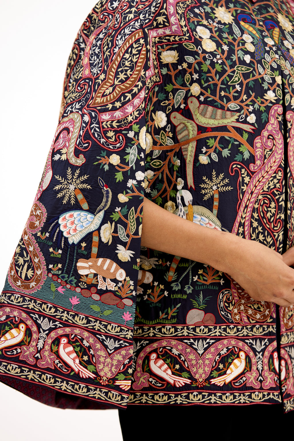 Rajsi Resham-Tilla Embroidered Silk Cape Style Jacket