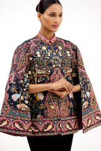 Rajsi Resham-Tilla Embroidered Silk Cape Style Jacket