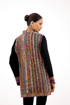 Nawabi Dastaan Antique Border Work Pashmina Jacket