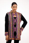 Nawabi Dastaan Antique Border Work Pashmina Jacket