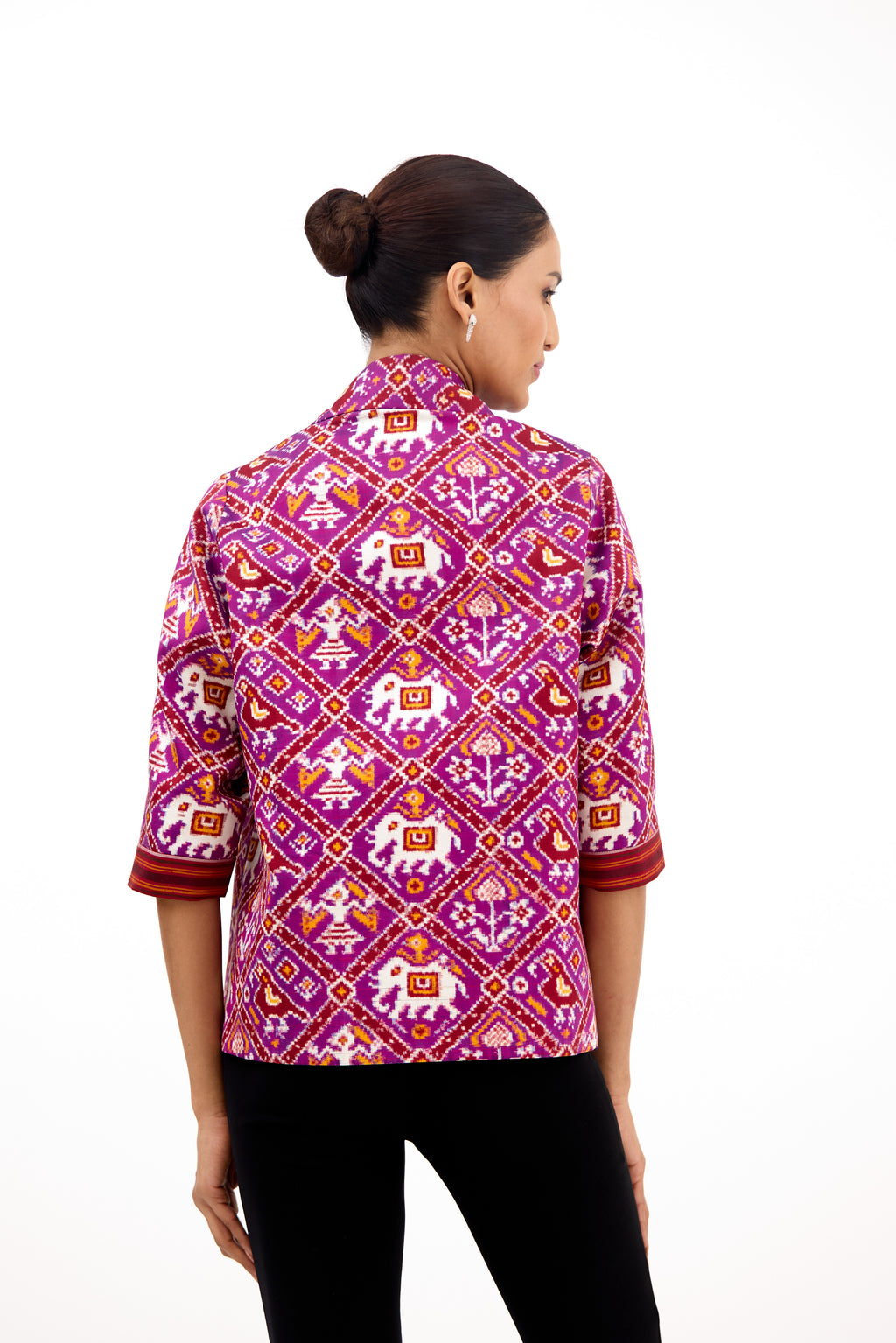 Raj Darbar Double Ikkat Patola Silk Jacket