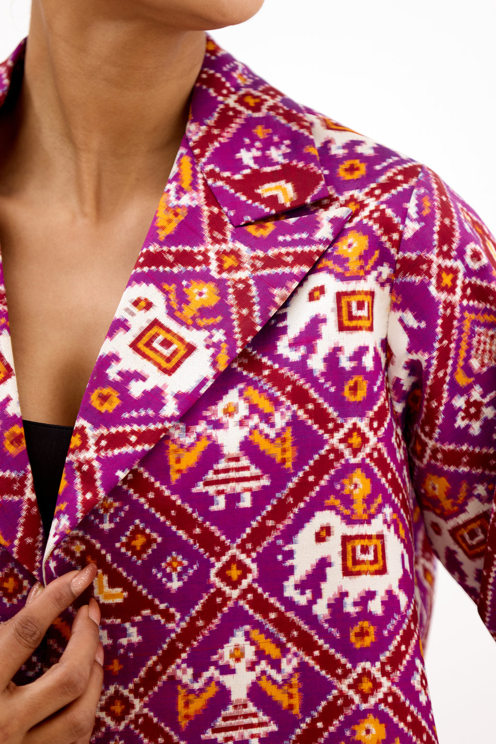 Raj Darbar Double Ikkat Patola Silk Jacket
