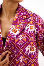 Raj Darbar Double Ikkat Patola Silk Jacket