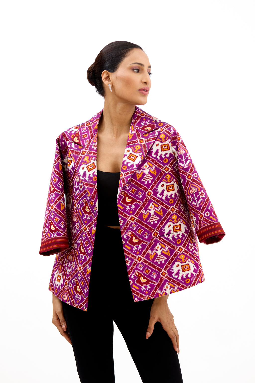 Raj Darbar Double Ikkat Patola Silk Jacket