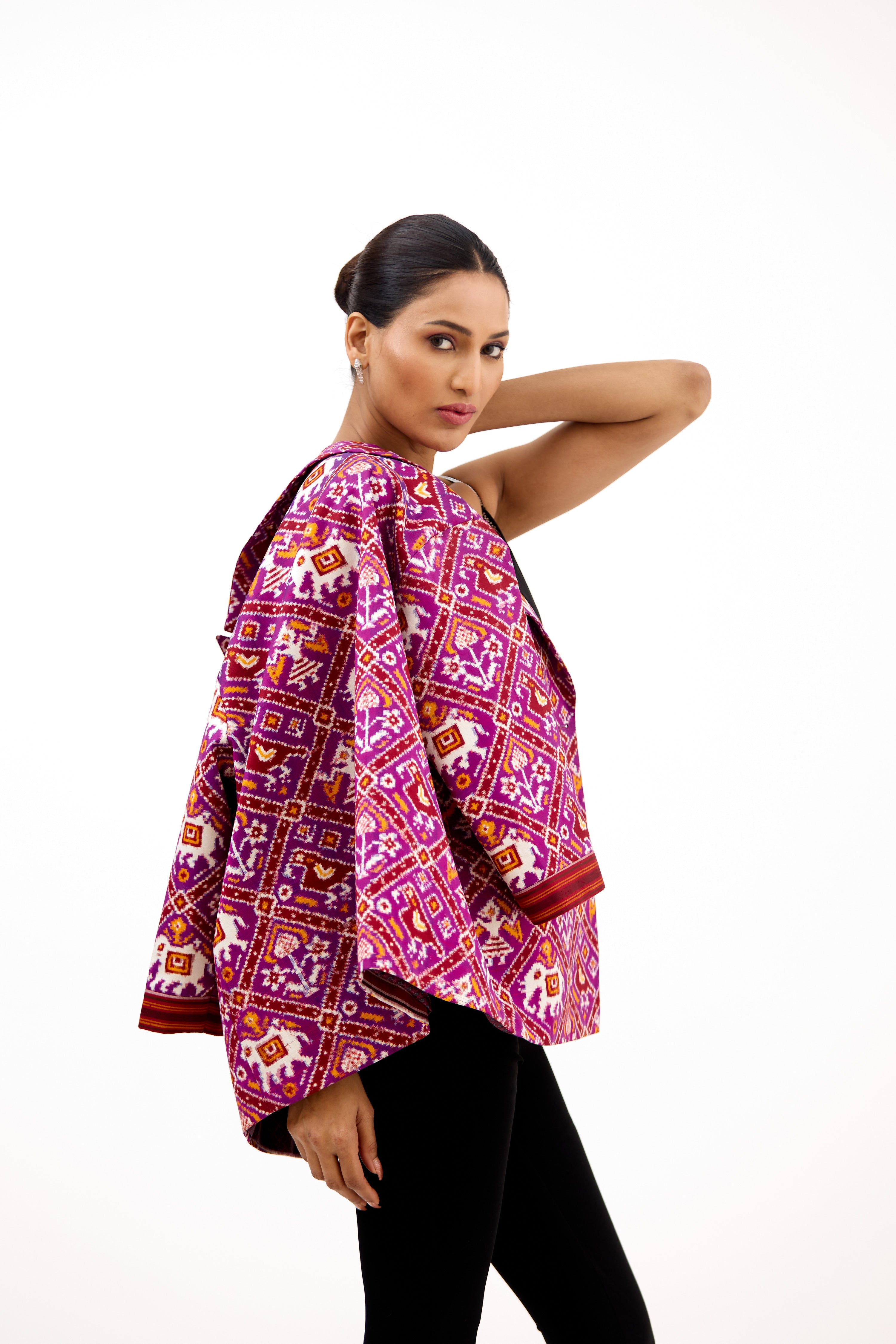 Raj Darbar Double Ikkat Patola Silk Jacket