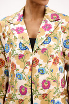 Phool Mahal Multicolour Gold Zari Brocade Jacket