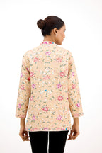 Rustomi Regal Parsi Gara Multicolour French Knot Georgette Jacket