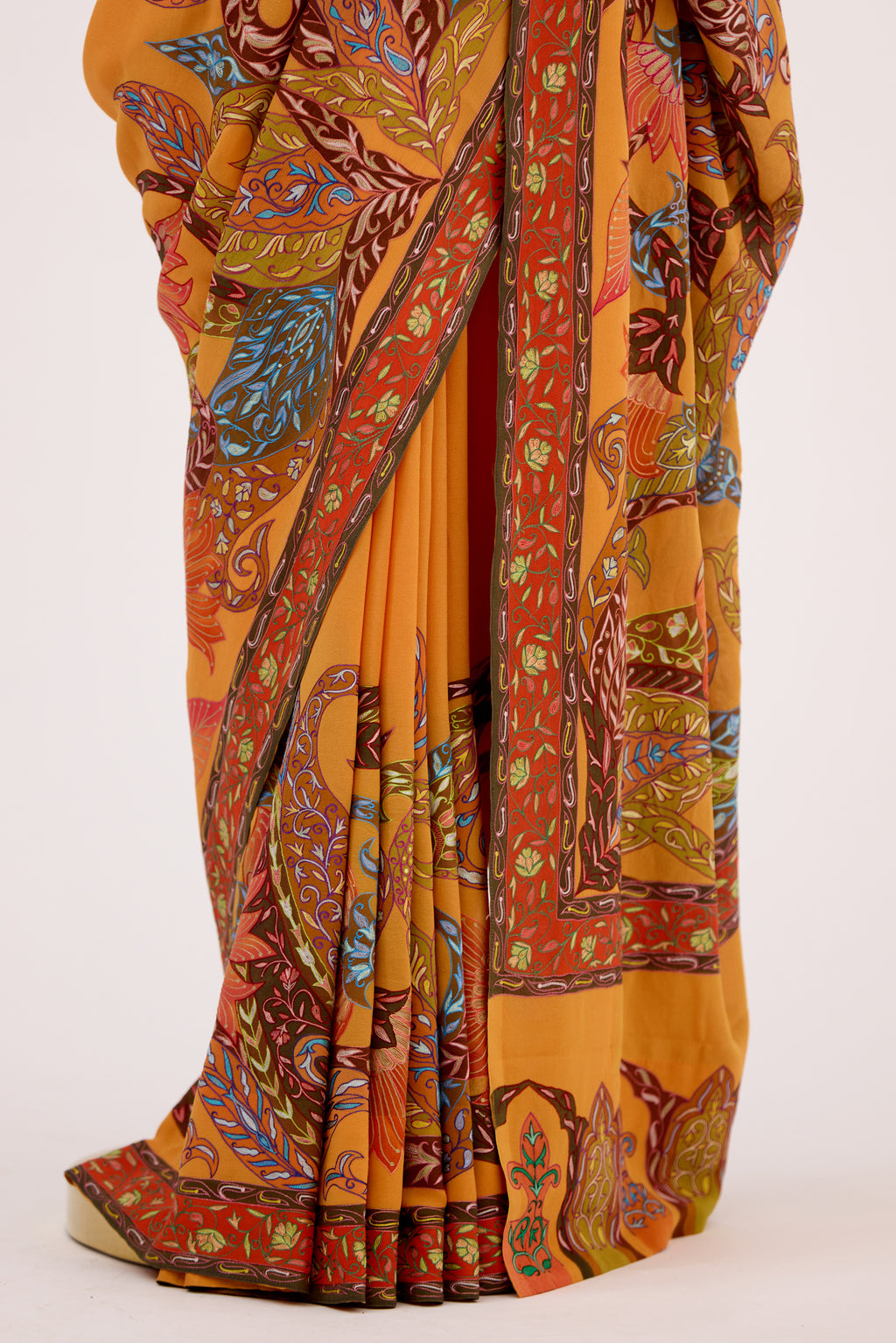 Saffron Artisan Kalamkari Saree