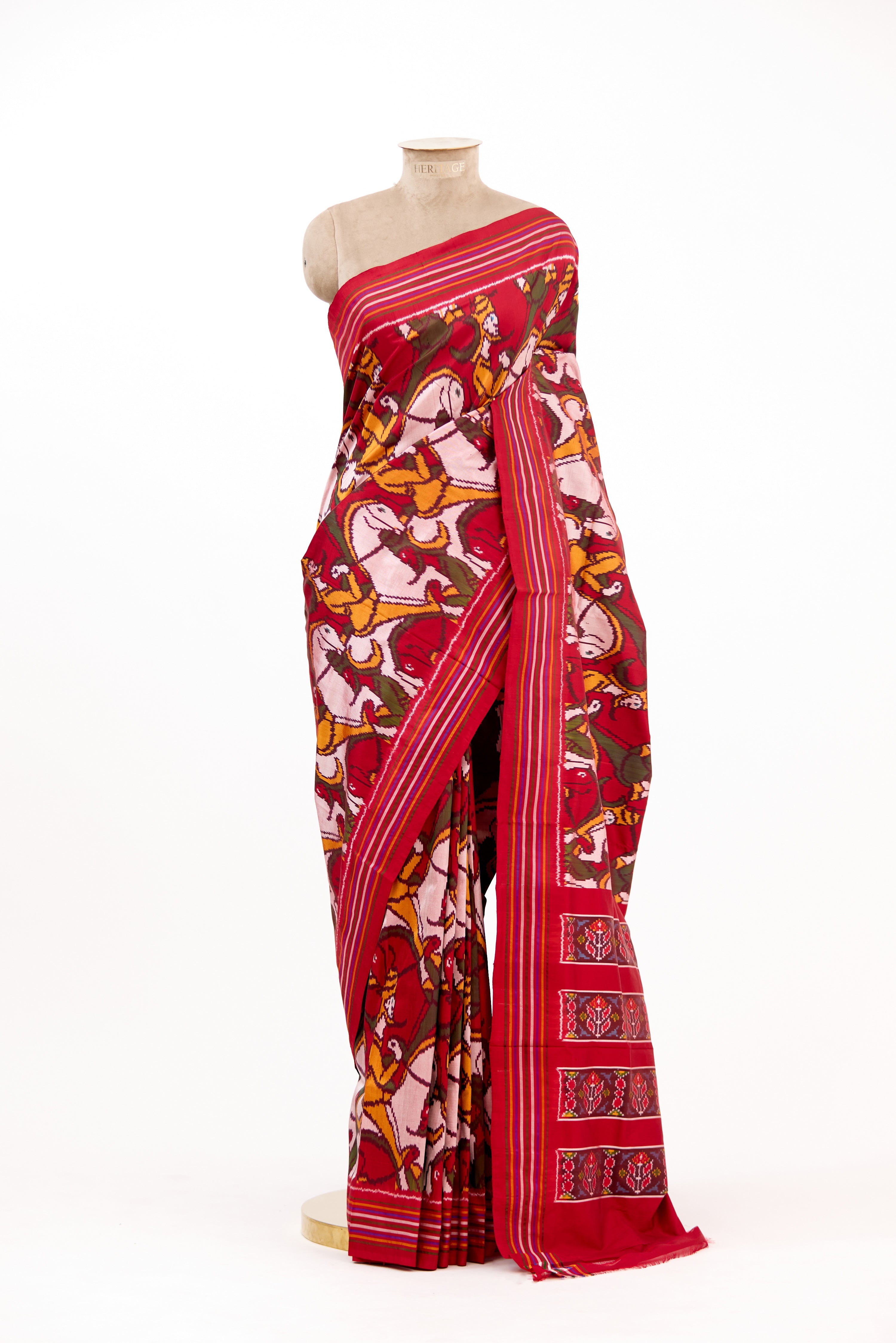 Maroon Heirloom Pochampally Silk Saree