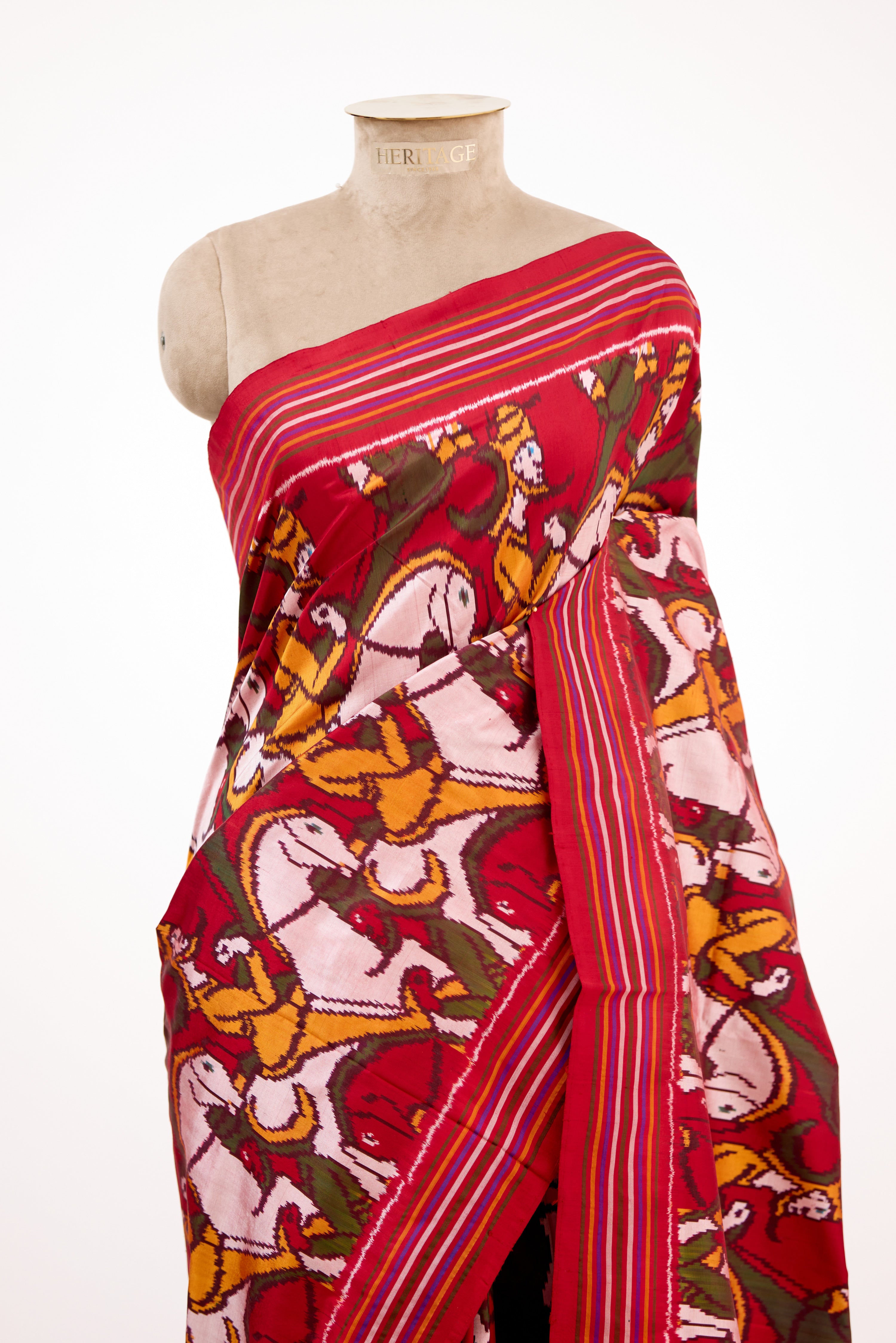 Maroon Heirloom Pochampally Silk Saree