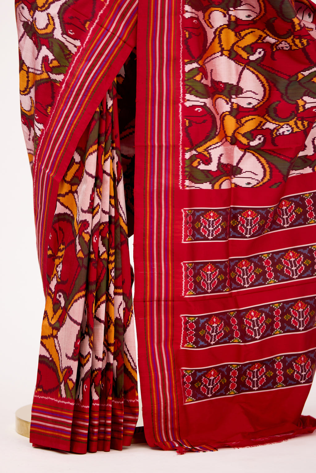Maroon Heirloom Pochampally Silk Saree
