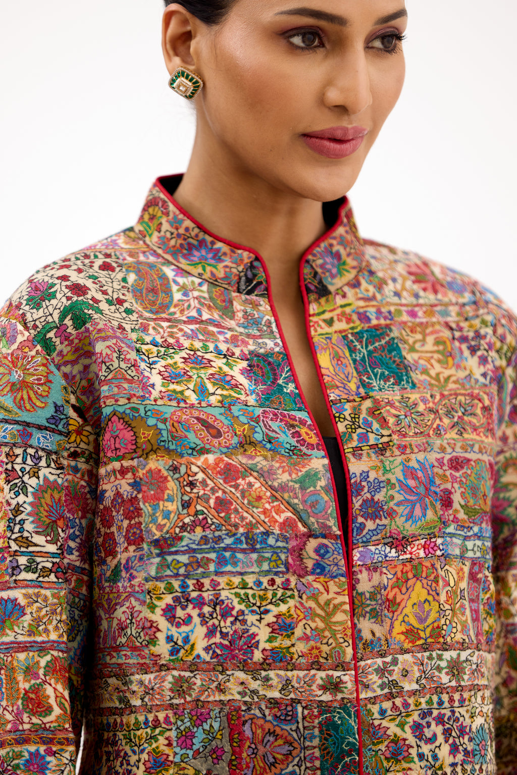 Rang-e-Virasat Antique Border Pure Pashmina Royal Long Jacket