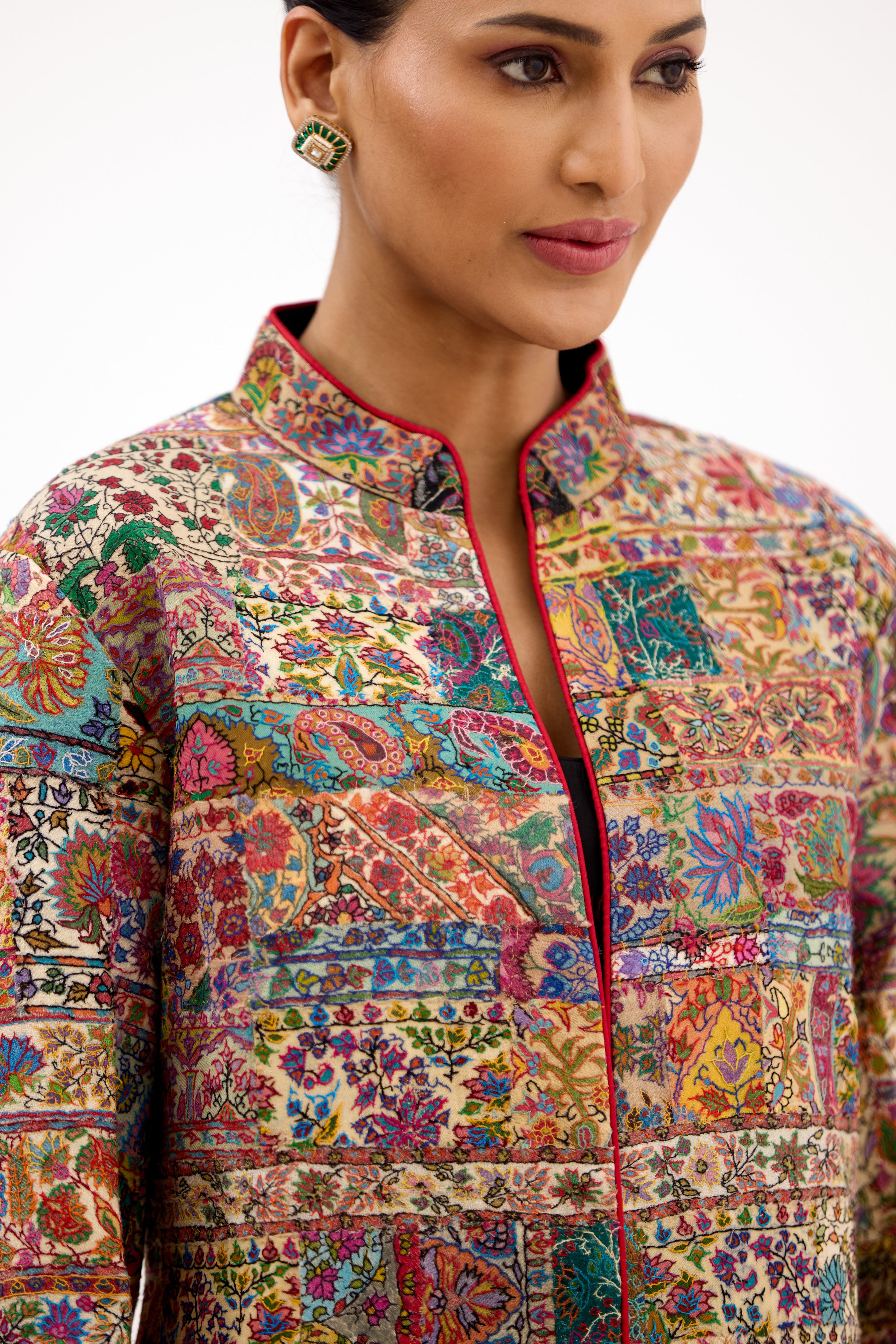 Rang-e-Virasat Antique Border Pure Pashmina Royal Long Jacket