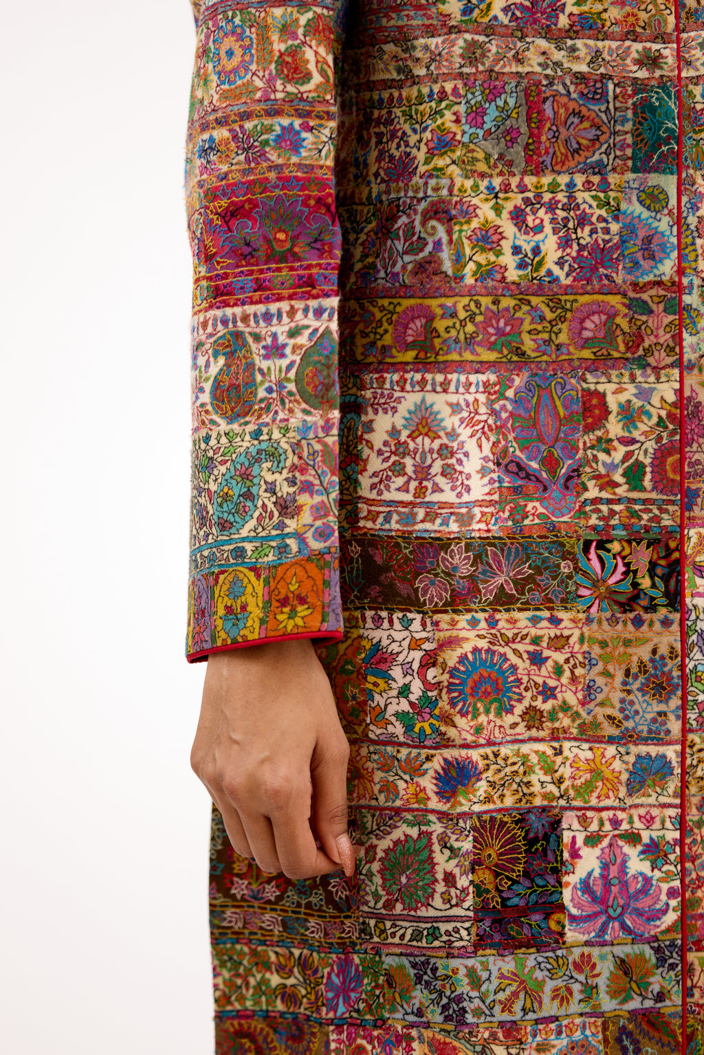 Rang-e-Virasat Antique Border Pure Pashmina Royal Long Jacket