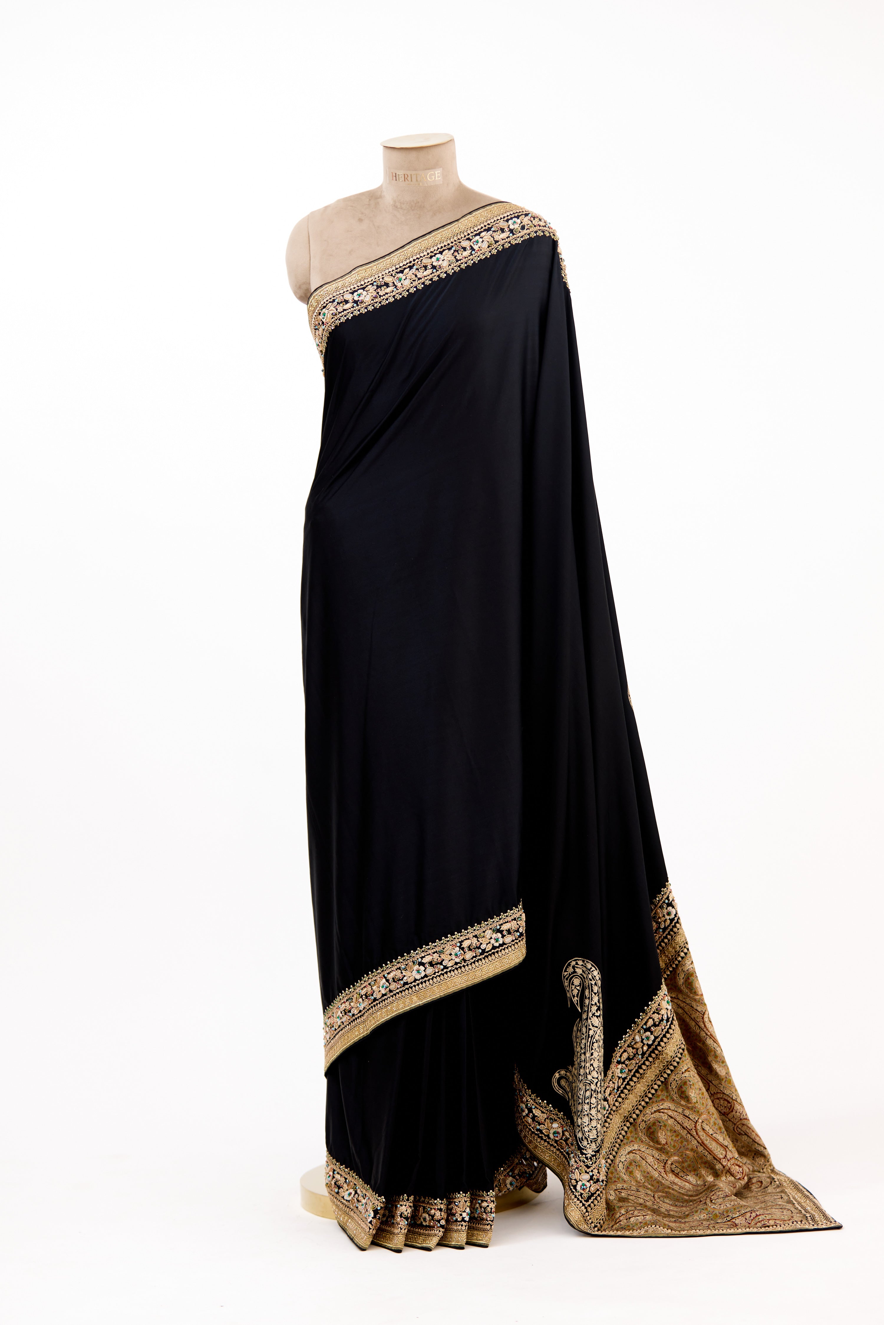 Timeless Black Banarasi Satin Silk Saree