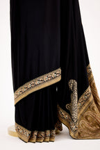 Timeless Black Banarasi Satin Silk Saree
