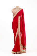 Crimson Luxe Pure Georgette Saree