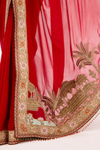 Crimson Luxe Pure Georgette Saree
