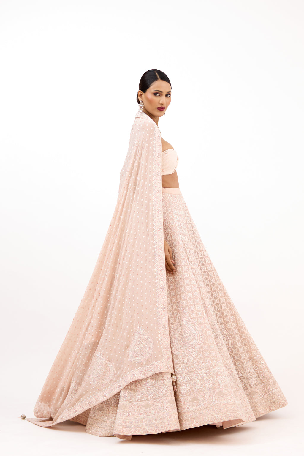 Jahanara Lakhnawi Royal Embroidered Georgette Lehenga Set