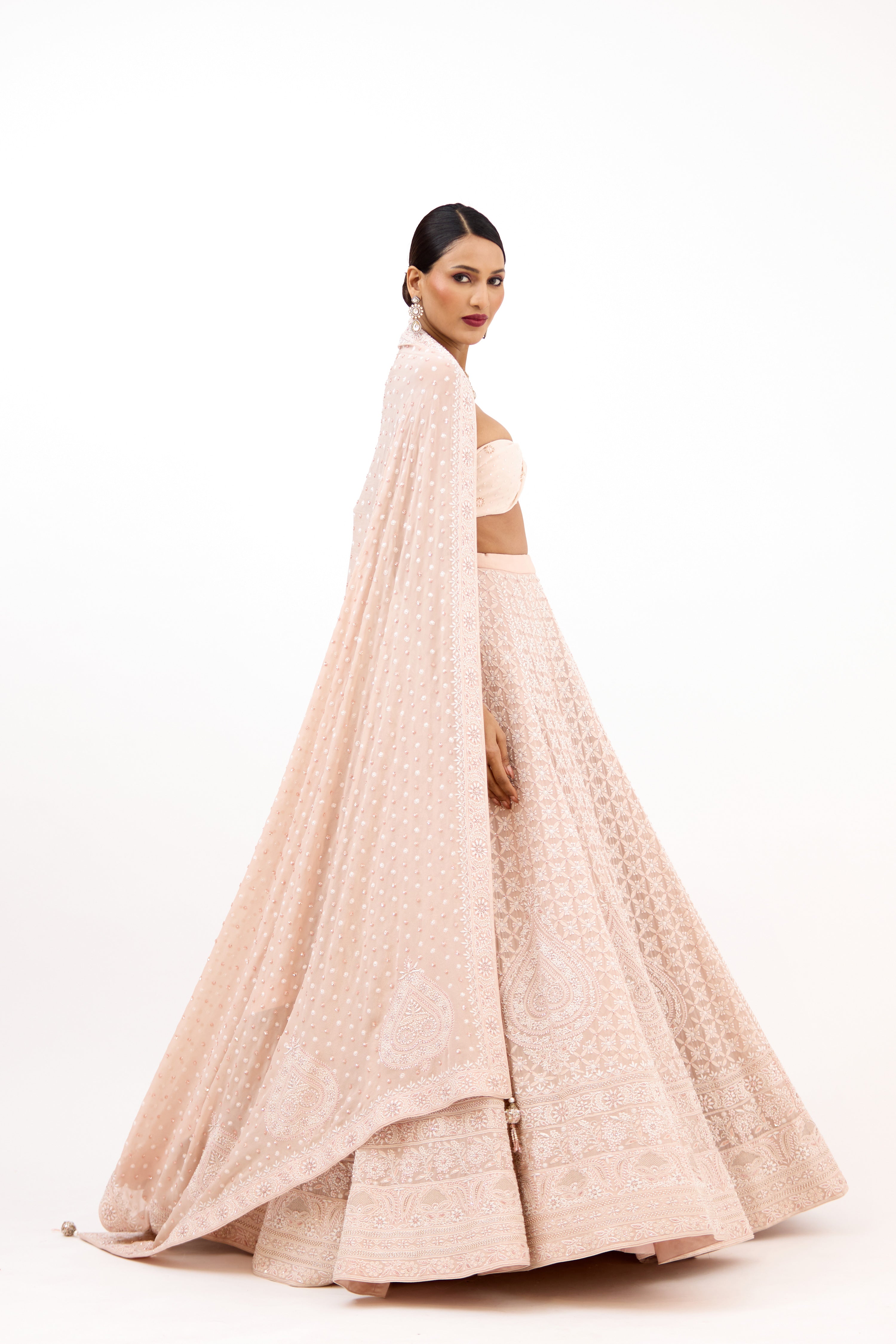 Jahanara Lakhnawi Royal Embroidered Georgette Lehenga Set