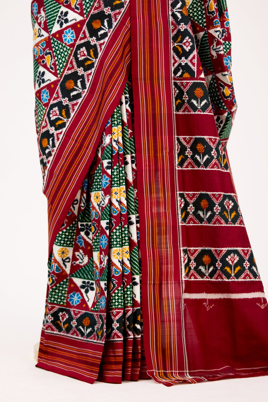 Maroon Heirloom Pochampally Double Ikat Silk Saree