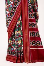 Maroon Heirloom Pochampally Double Ikat Silk Saree