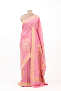 Blush Pink Tussar Georgette Saree