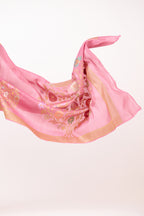 Blush Pink Tussar Georgette Saree