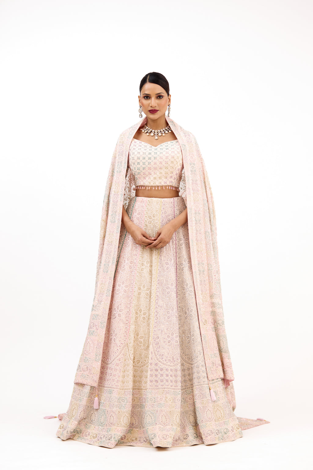 Sahar-e-Lucknow Delicate Embellished Chikankari Lucknawi Lehenga Set