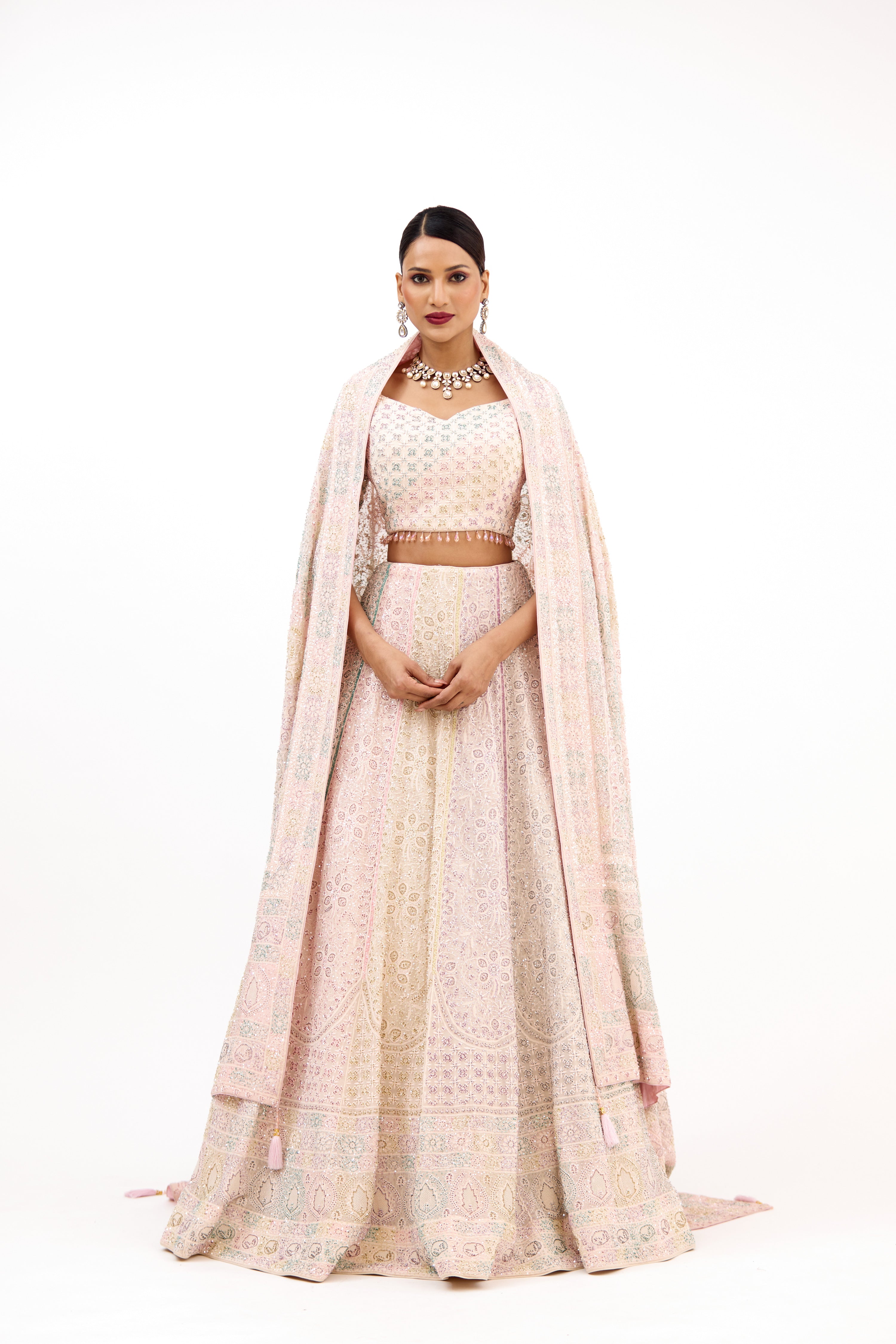 Sahar-e-Lucknow Delicate Embellished Chikankari Lucknawi Lehenga Set