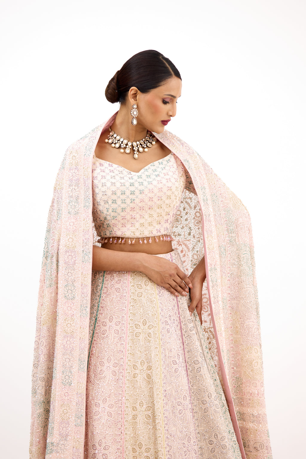 Sahar-e-Lucknow Delicate Embellished Chikankari Lucknawi Lehenga Set