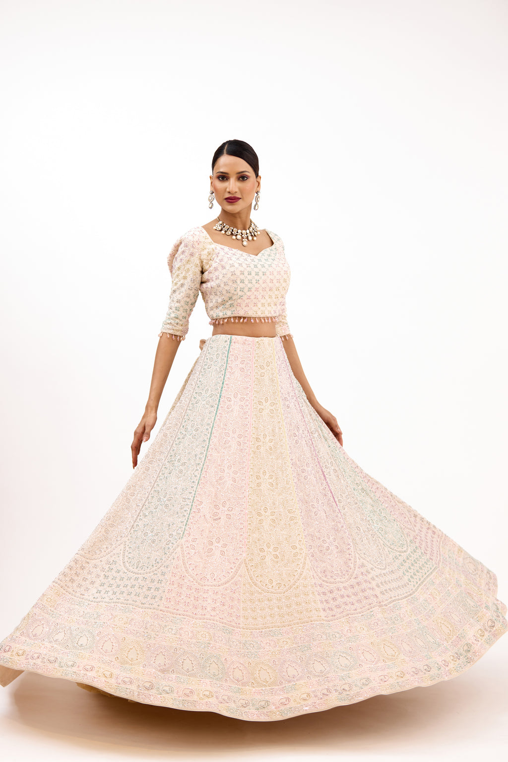 Sahar-e-Lucknow Delicate Embellished Chikankari Lucknawi Lehenga Set