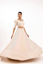 Sahar-e-Lucknow Delicate Embellished Chikankari Lucknawi Lehenga Set