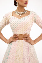 Sahar-e-Lucknow Delicate Embellished Chikankari Lucknawi Lehenga Set