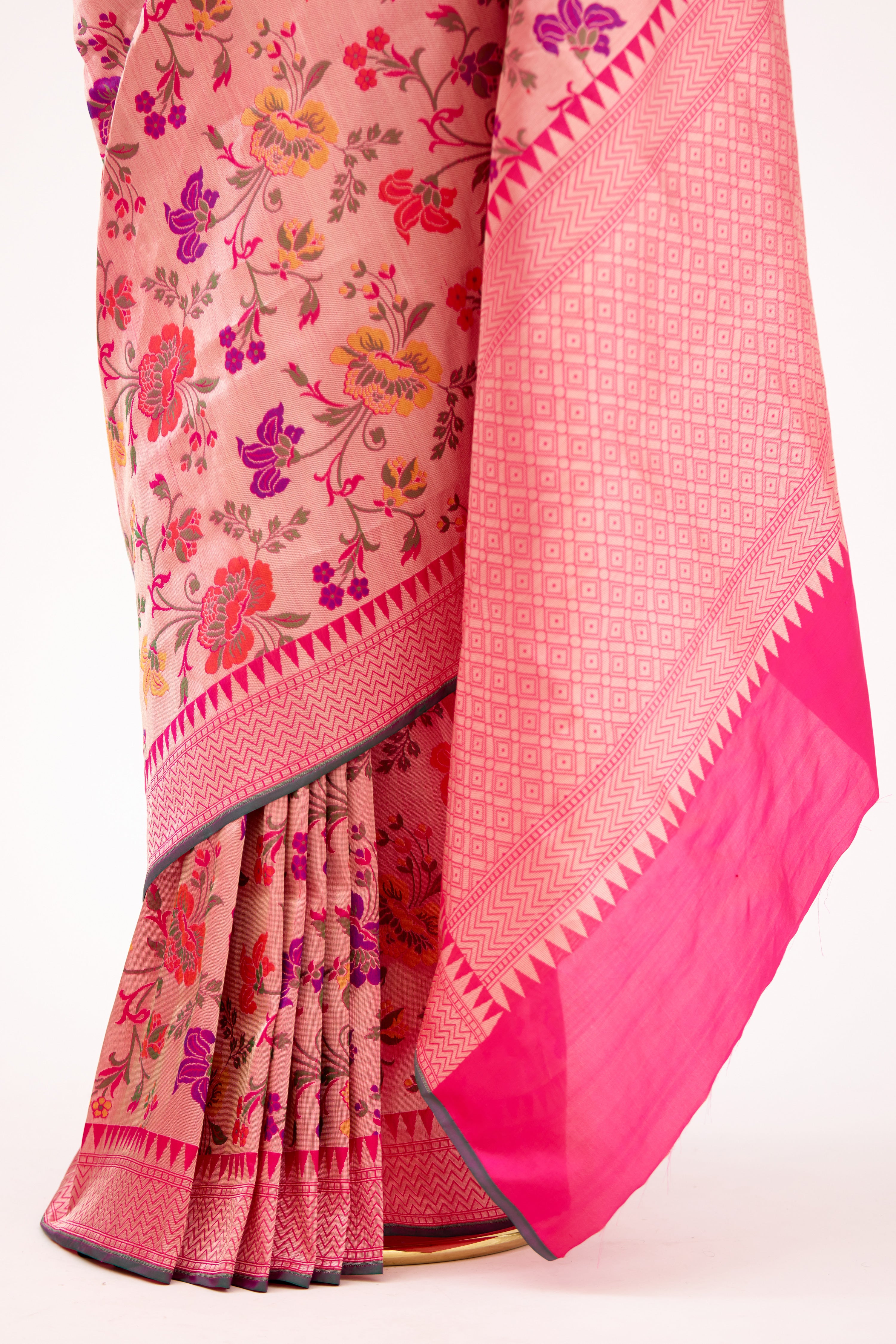 Vibrant Magenta Banarasi Silk Saree