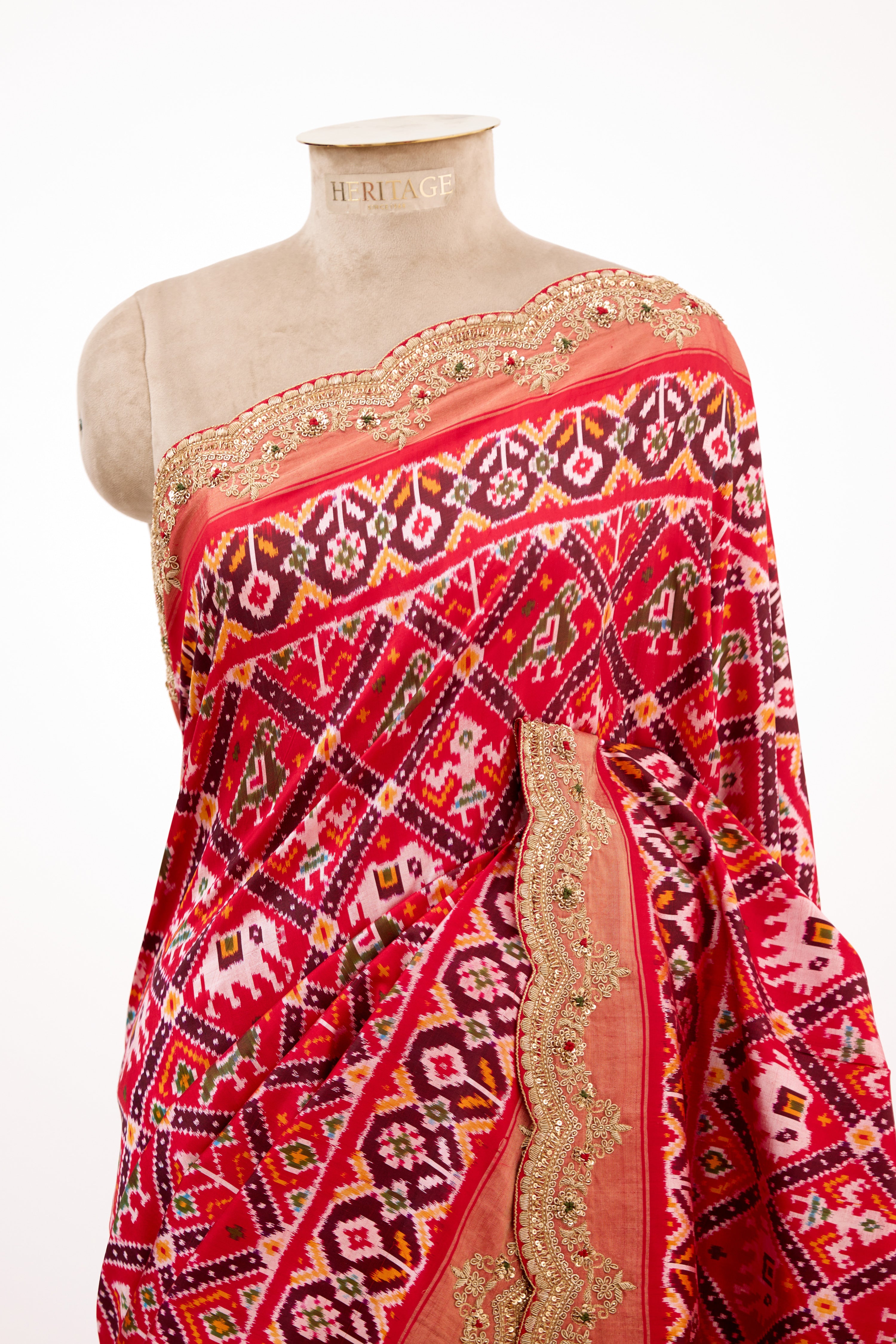 Scarlet Heirloom Patola Silk Saree