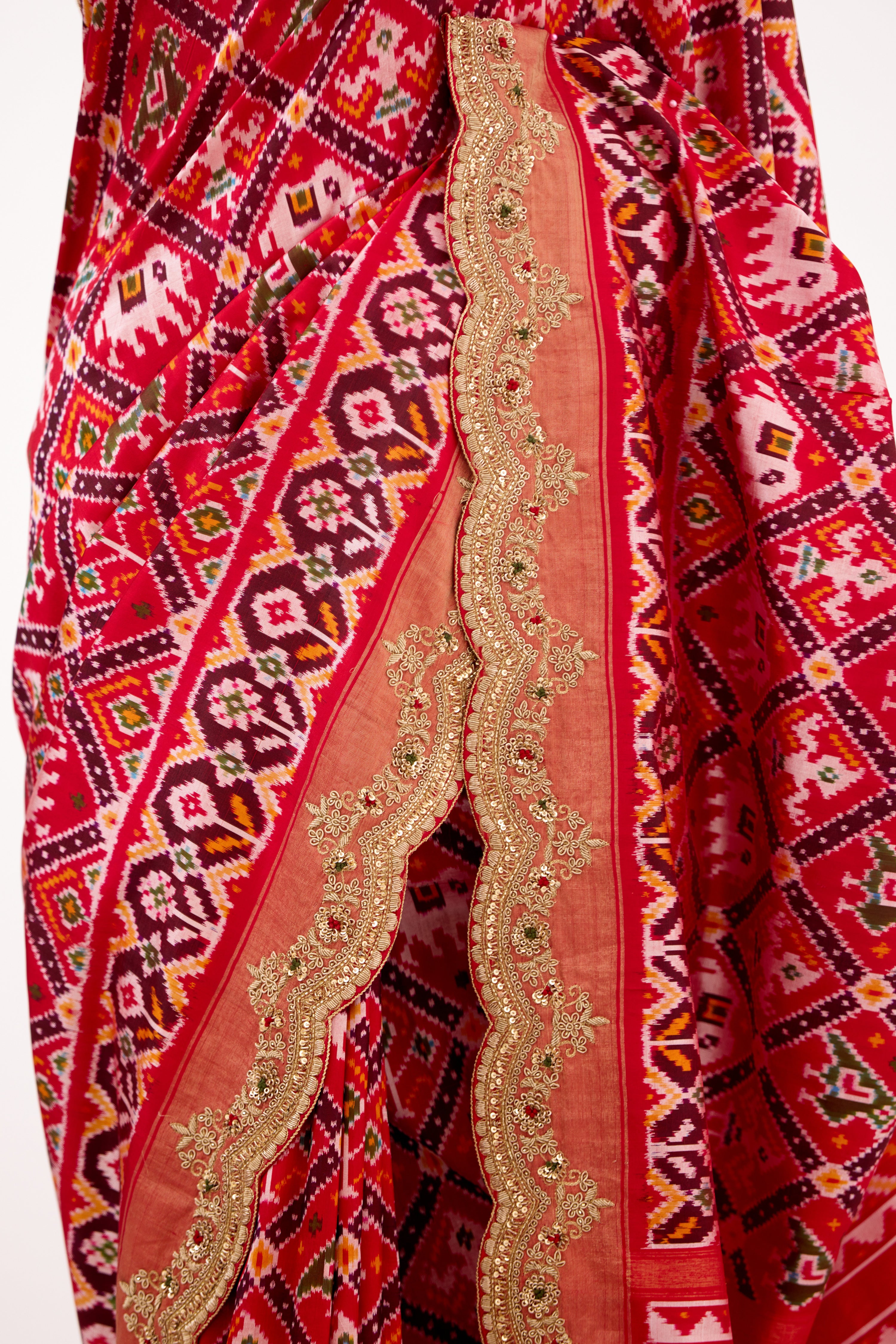 Scarlet Heirloom Patola Silk Saree