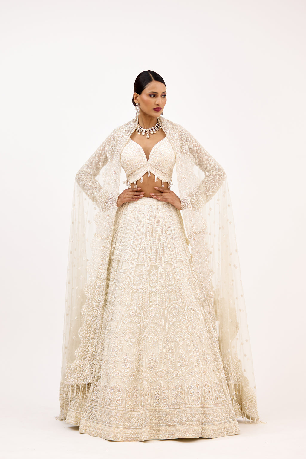 Jashn-e-Pearl Floral Delicate Embellishment Lehenga Set