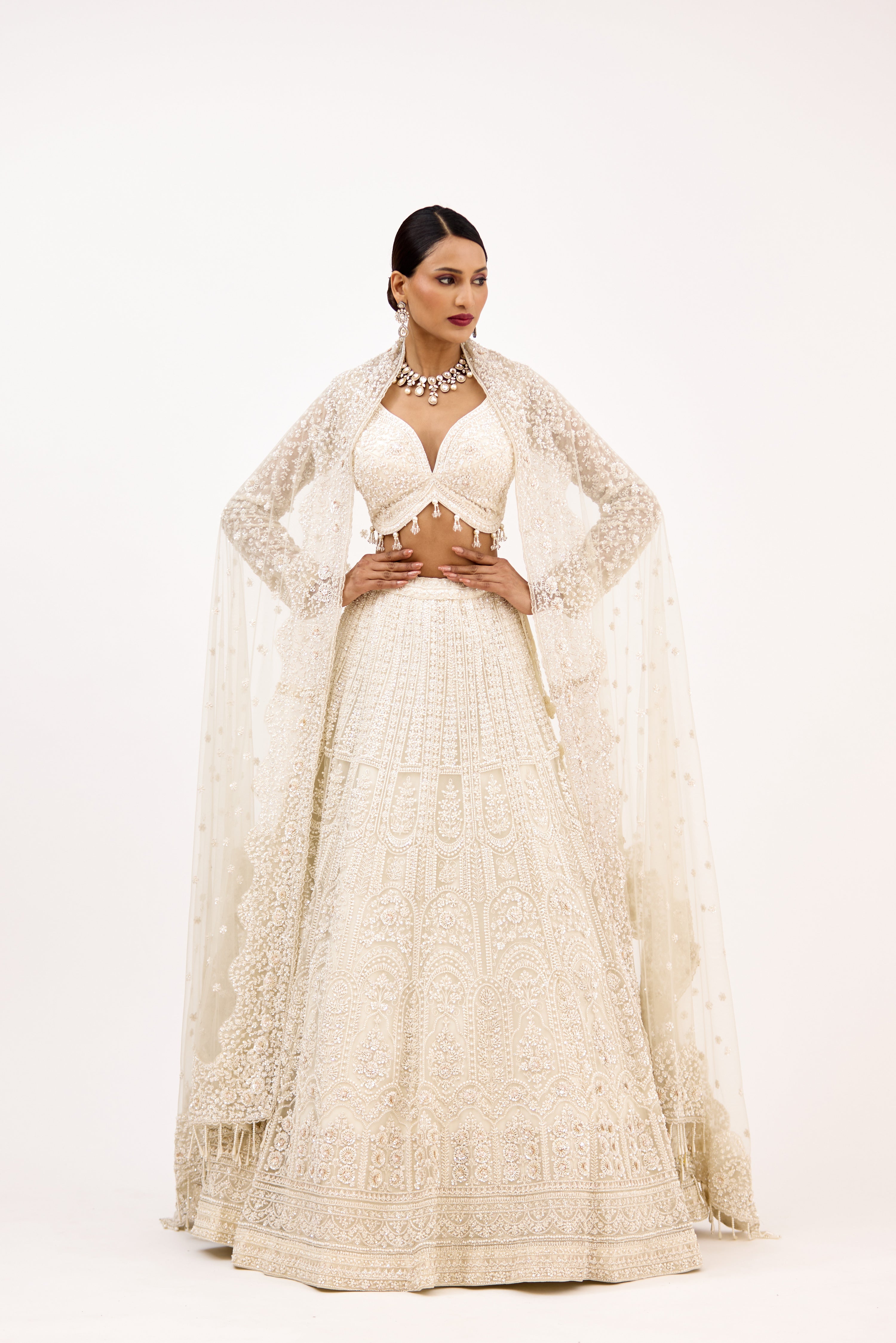 Jashn-e-Pearl Floral Delicate Embellishment Lehenga Set