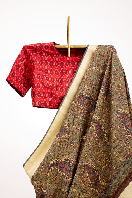 Earthen Elegance Hand Block Print Saree