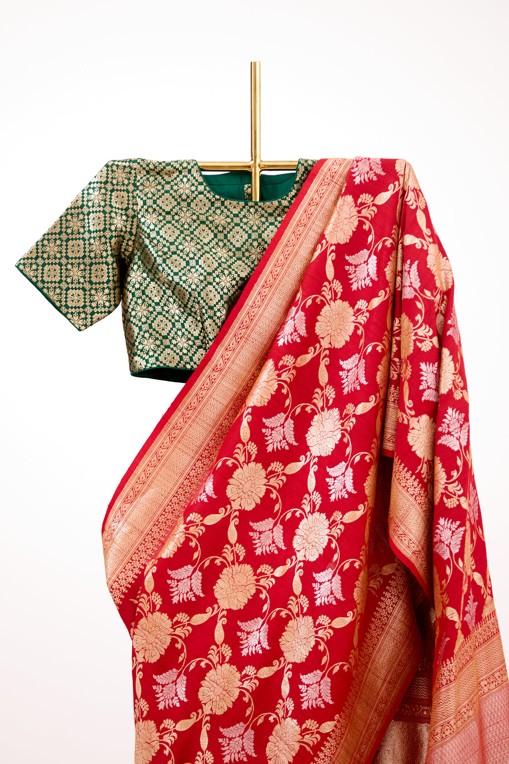 Ruby Heritage Tussar Georgette Saree