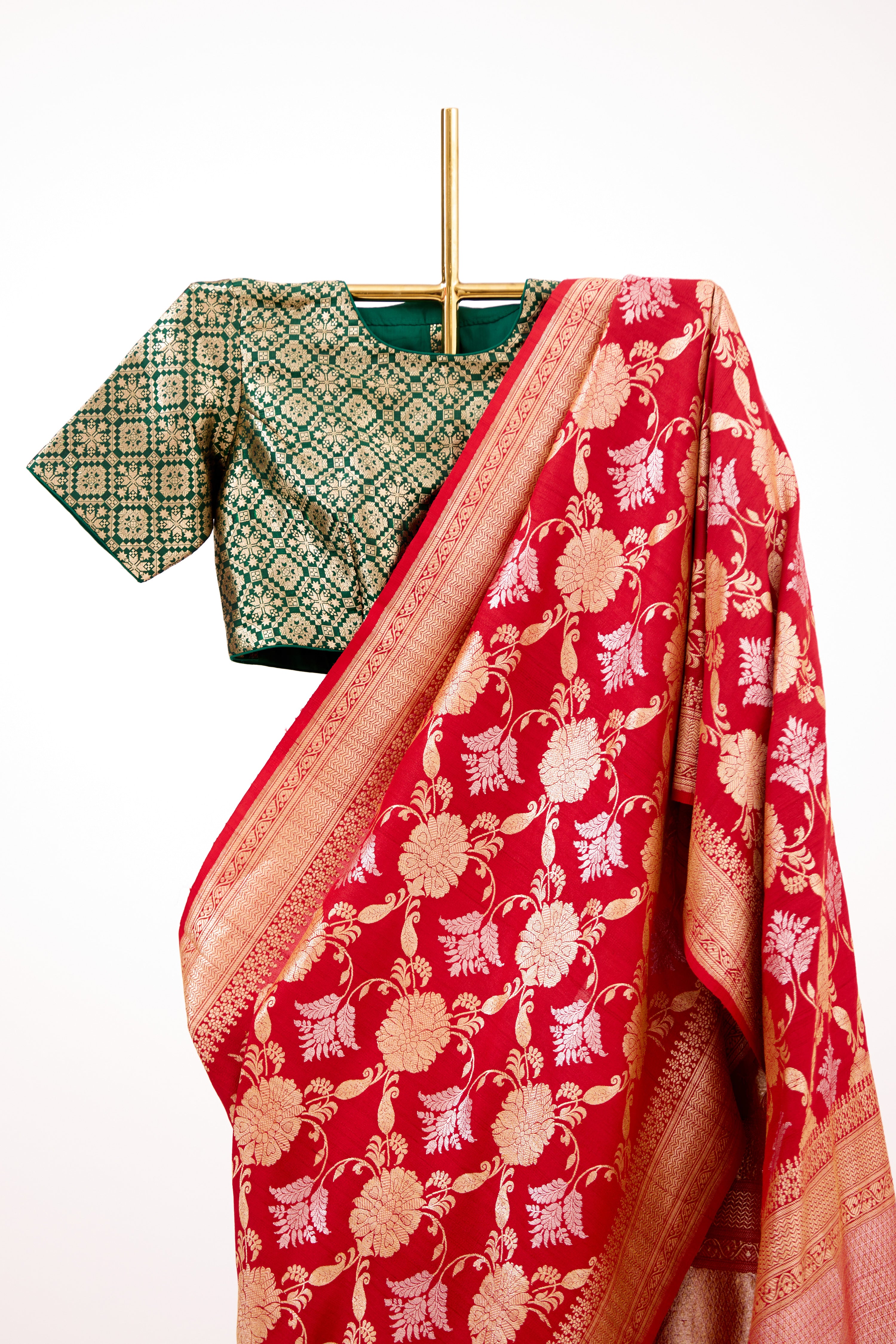 Ruby Heritage Tussar Georgette Saree