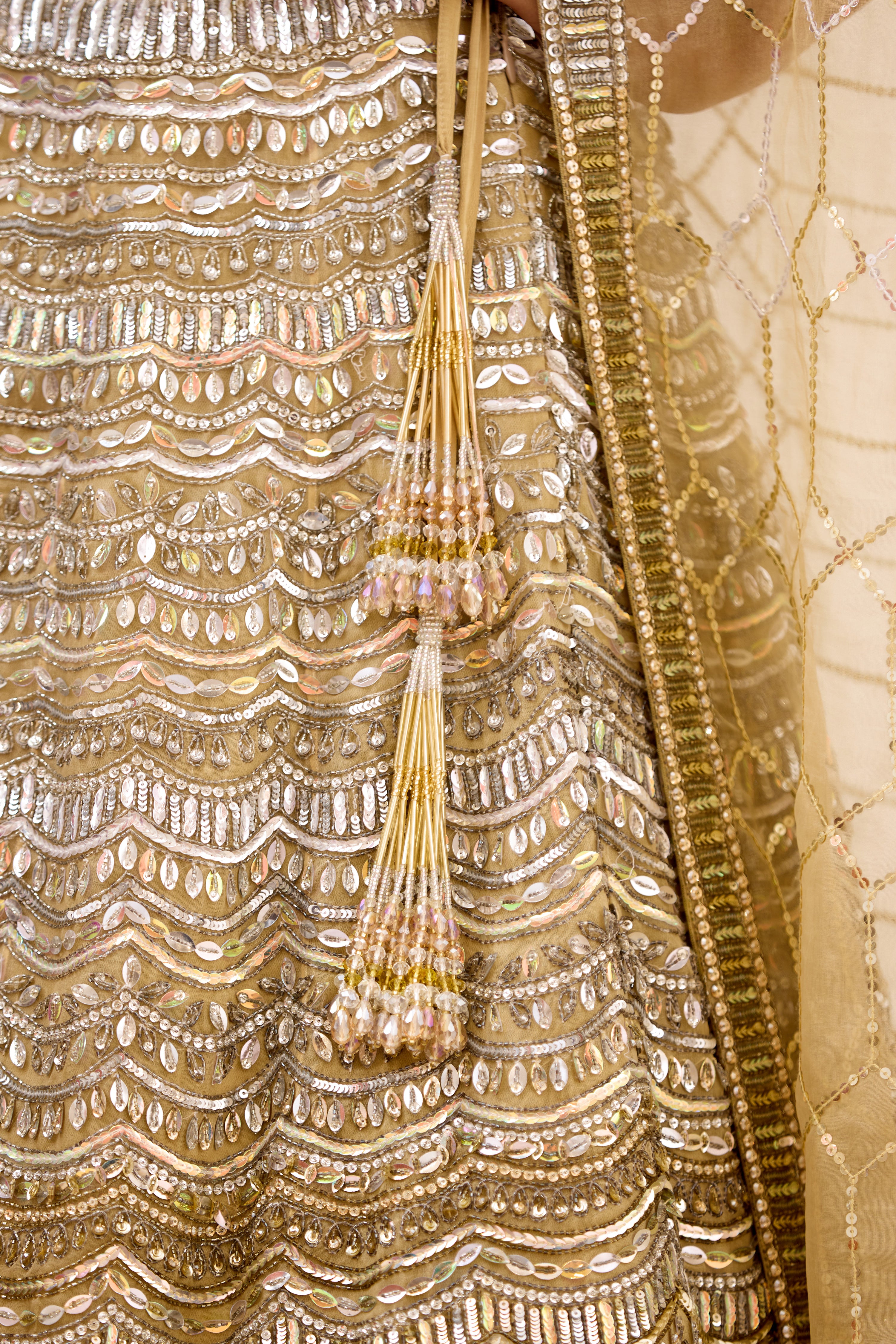 Roshanara Royal Mirrorwork Organza Cocktail Lehenga Set