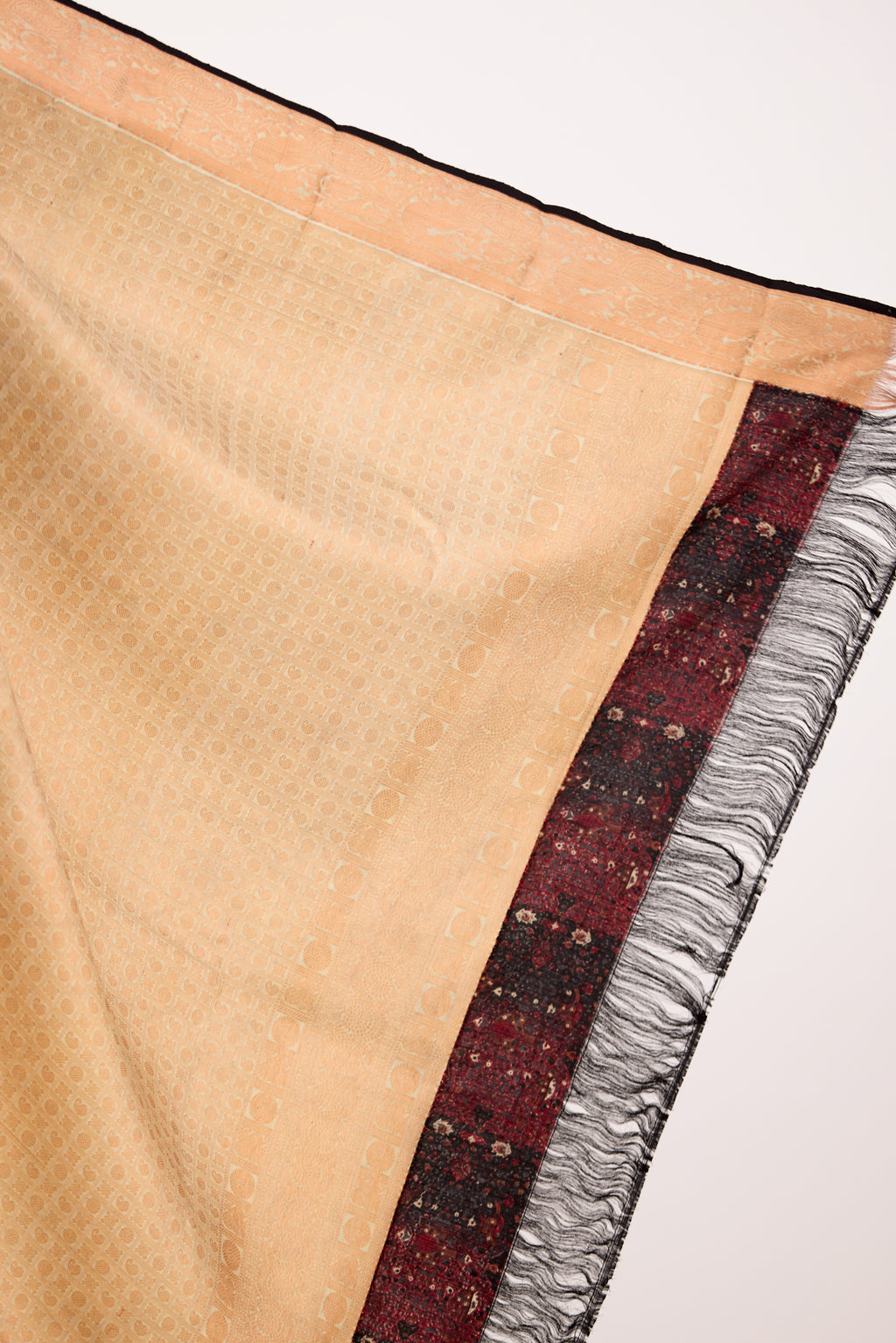 Black Kanjivaram Block Print Saree