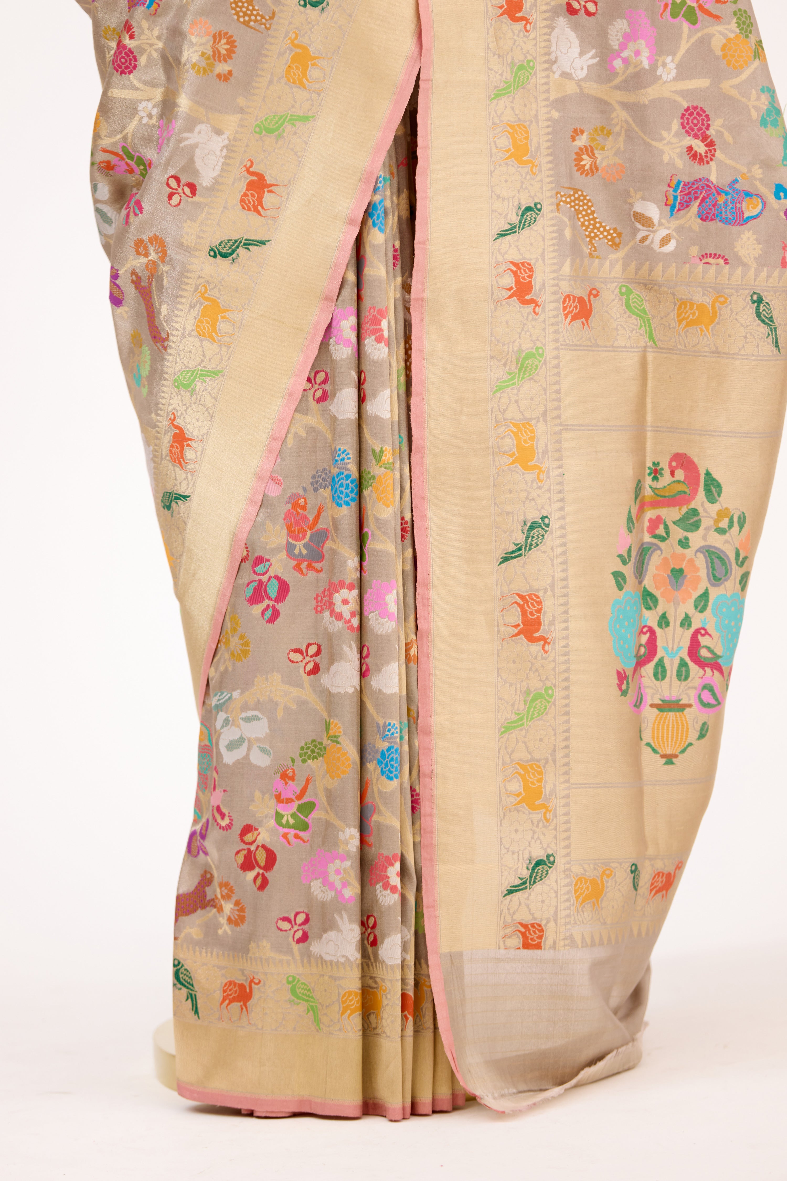 Moonlit Grey Tissue Banarasi Silk Saree