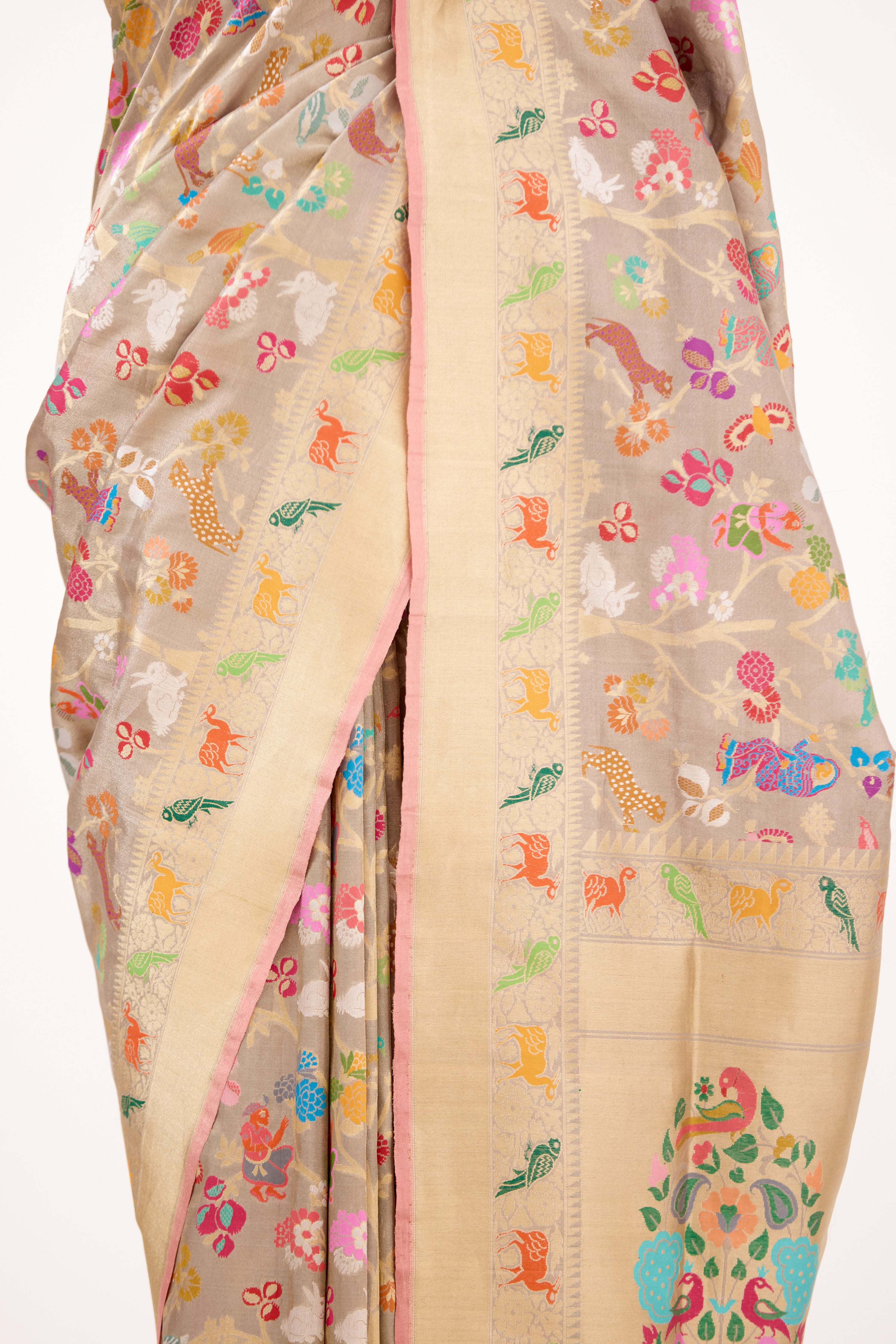 Moonlit Grey Tissue Banarasi Silk Saree