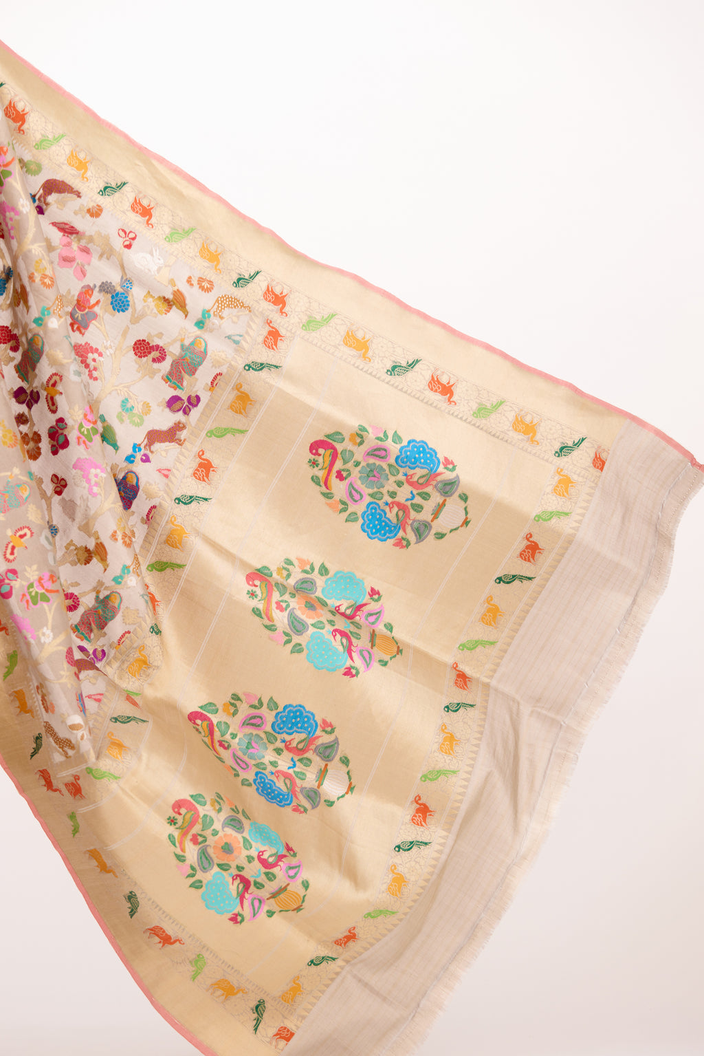 Moonlit Grey Tissue Banarasi Silk Saree