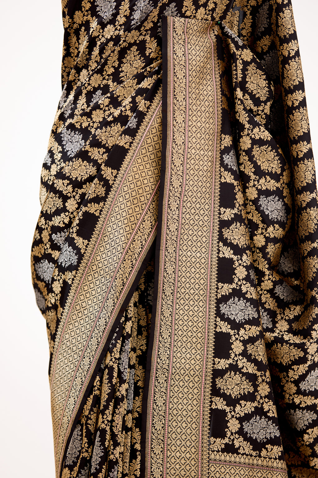 Black Banarasi Silk Saree